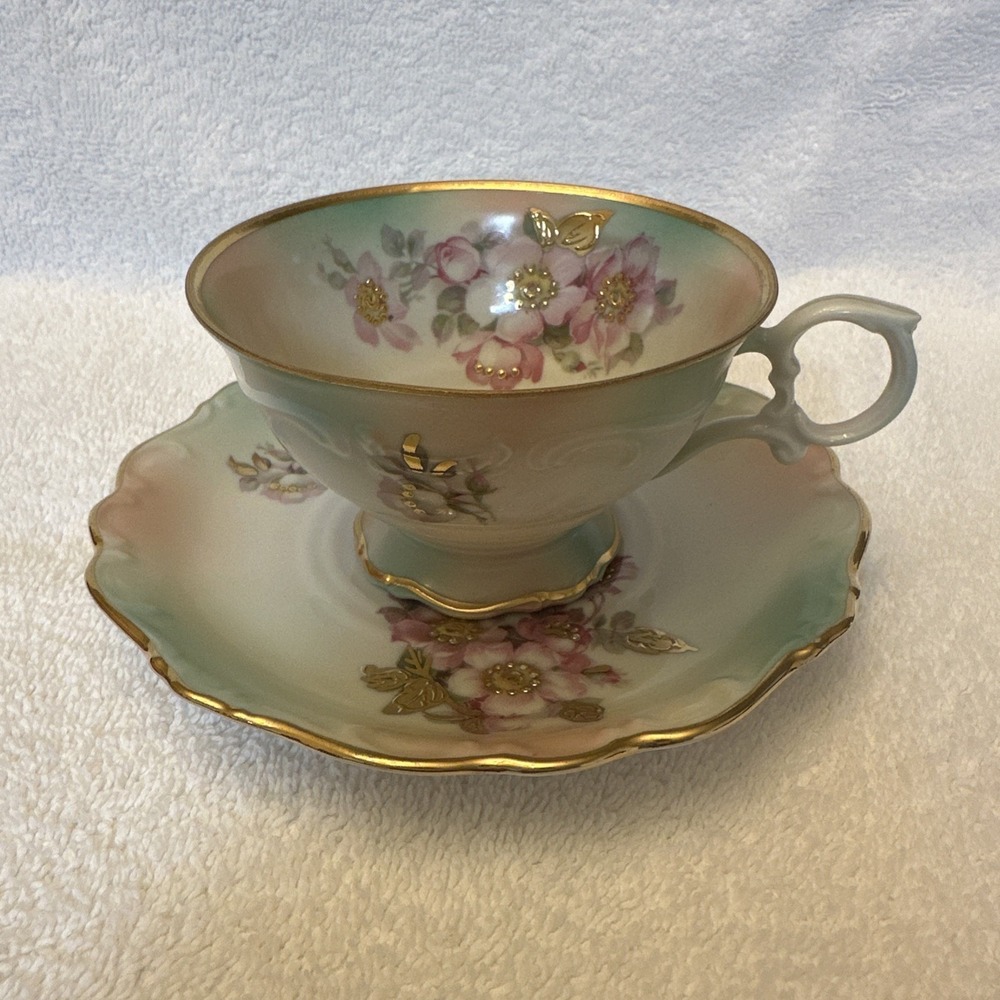 CICO Textured Porcelain Teacup 4 X 2.5" & Saucer 5.75" Made in Germany Bavaria
